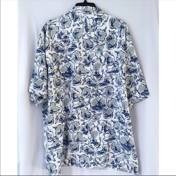 Novin Direct. Blue Boats Hawaiian Poly Shirt XL - Picture 3 of 6